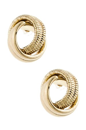 Two Textured Swirly Twisted Stud Earring 5DAB6