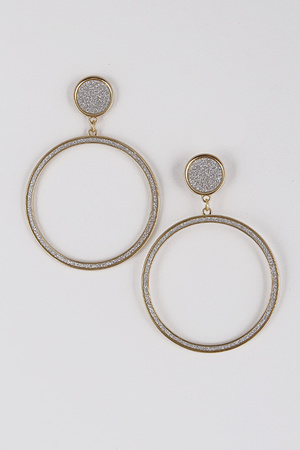 Hoop Earrings With Glitter 9ABB10