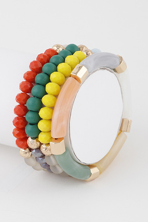 Multi Beaded Tube Bracelet