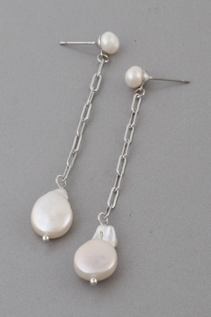 Pearl Dropped Chain Stone  Earrings