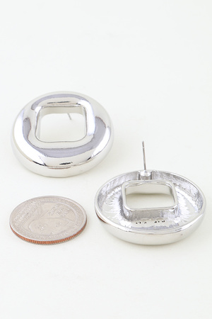 Modern Cubic Frame Stud Earrings