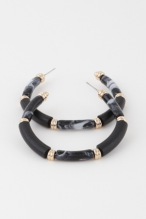 Multi Marble Hoop Earrings