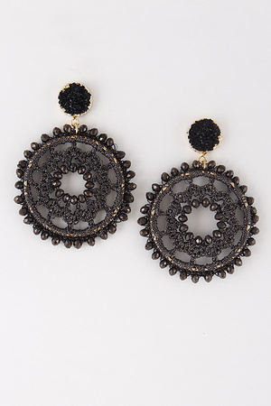 Round Embroidered Earrings 8EAB7
