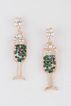 Pearled Champagne Glass Earrings