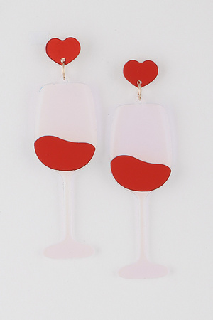 Love Filled Wine Glass Earrings
