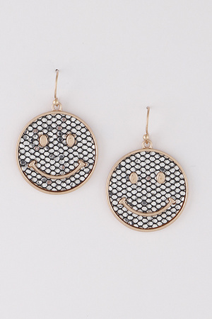Jeweled Smiley Face Earrings