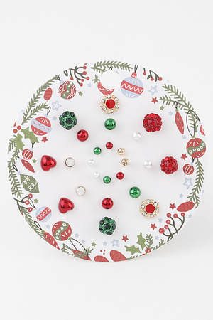 Christmas Ornament Stud Earrings Set