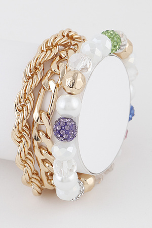 Curb Chain Bead Bracelet