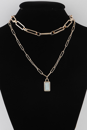 Stone Link Chain Necklace