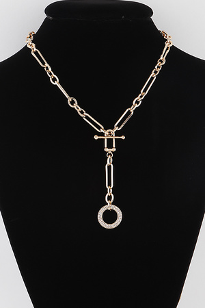 Jeweled Toggle Chain Necklace