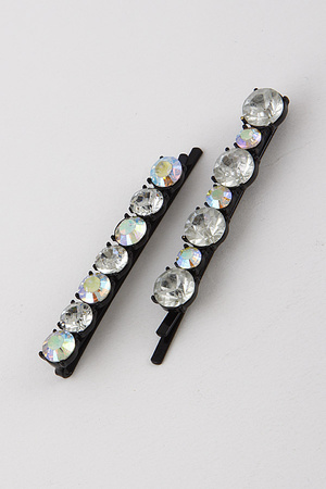 Colorblock rhinestone hair pin 9EBE7