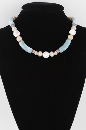 Flower Marble Bead Necklace
