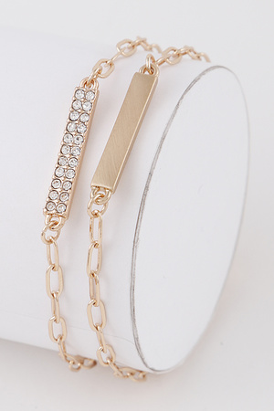 Jeweled Bar Chain Bracelet