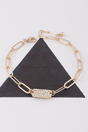Jeweled Link Chain Bracelet