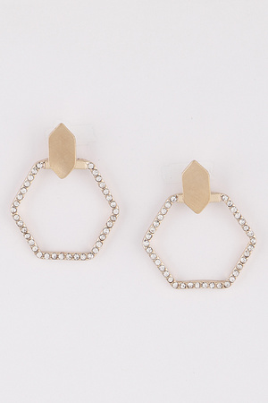 Jeweled Hexagon Earrings