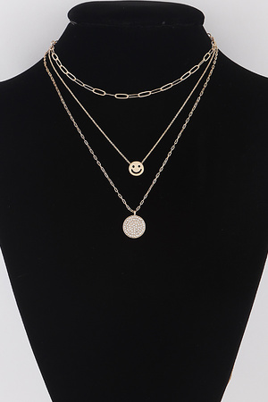 Multi Smiley Face Necklace