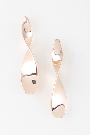 Shiny Modern Twist Drop Earrings