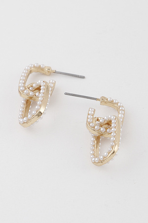 Pearled Link Chain Earrings