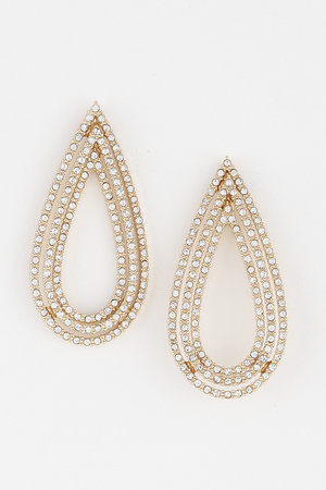 Triple Jeweled Teardrop Earrings