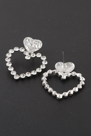 Crystal Heart Drop Earrings