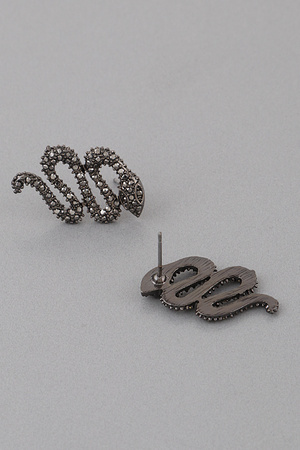Jeweled Snake Stud Earrings