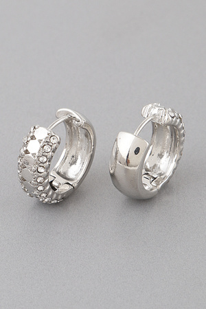 Half Jeweled Hoop Earrings