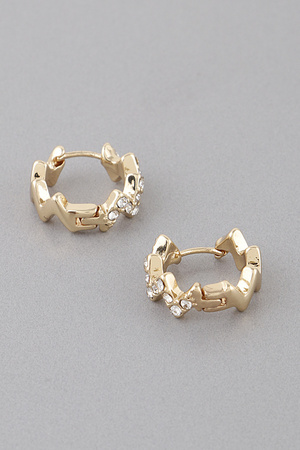 Jeweled Swivel Hoop Earrings