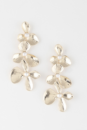 Flower Drop Earrings With Pearls
