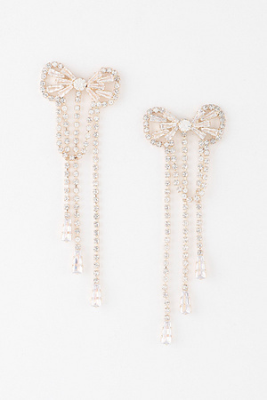 Jeweled Ribbon Dangle Earrings