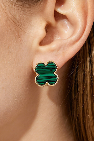 Multi Beaded Clover Stud Earrings