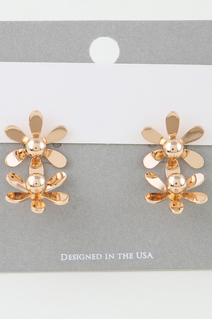 Double Daisy Drop Earrings
