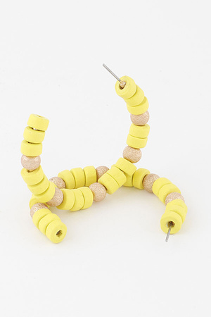 Layered Bead Hoop Earrings
