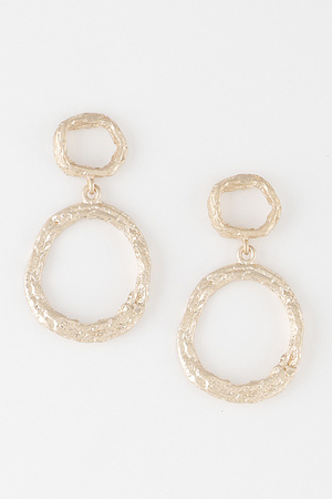 Abstract Hammered Round Earrings