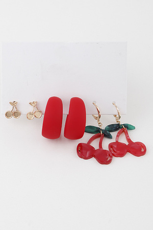 Cherry Earrings Set