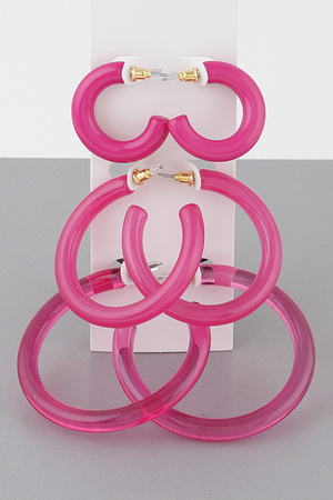 Multi Solid Hoop Earrings Set