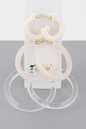 Multi Solid Hoop Earrings Set