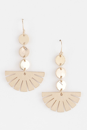 Circle Flower Drop Earrings