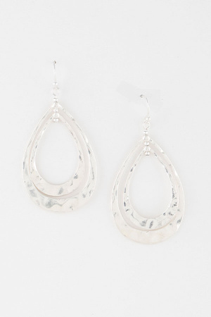 Hammered Double Teardrop Earrings