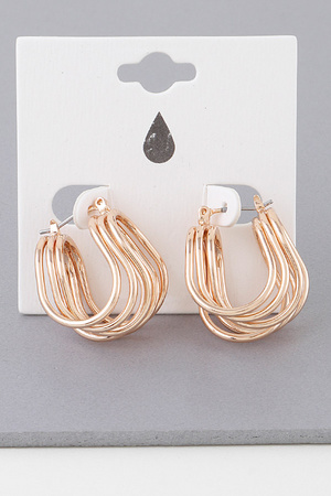 Triple Shiny Wire Wrap Around Hoop Earrings