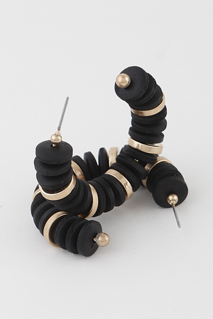 Layered Bead  Hoop Earrings