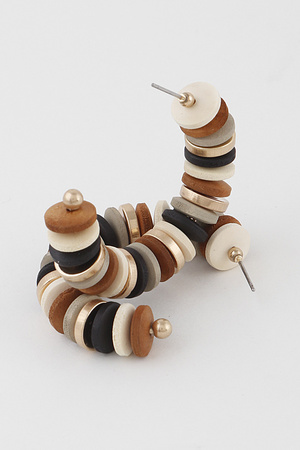 Layered Bead  Hoop Earrings