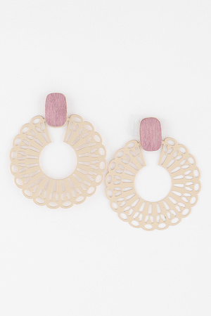 Embroidered Disk Earrings