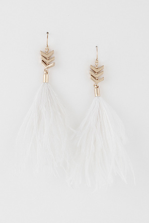 Feather Tassel Drop Earrings