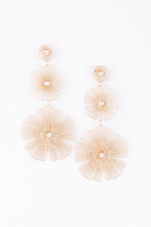 Triple Delicate Flower Earrings