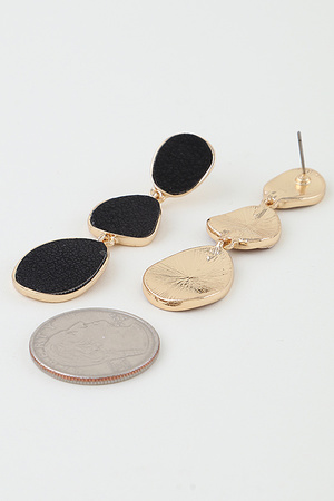 Triple Hammered Texture Drop Earrings