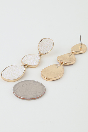 Triple Hammered Texture Drop Earrings