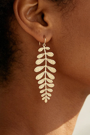 Modern Leaf Drop Earrings