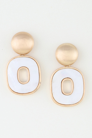 Modern Stone Disc Earrings