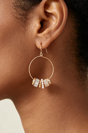 Multi Bejeweled Charms Loop Earrings