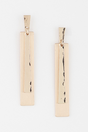 Double Hammered Bar Earrings